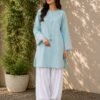 aaa Pastel Powder Blue & White 2 Piece Stitched Suit